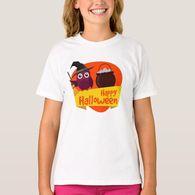 Tee Shirt Basic A Manches Longue Fille Halloween (Framsida)