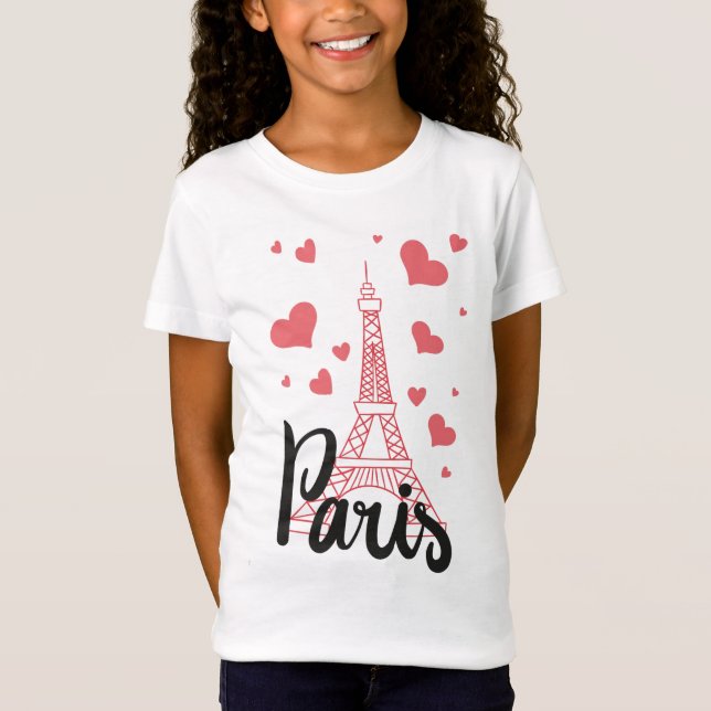 Tee Shirt Basic Fille Paris (Framsida)
