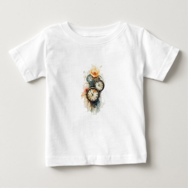 tee shirt enfant horloges vintage peinture  (Framsida)