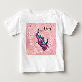 Tee Shirt for Flicka with Dragon in Rosa