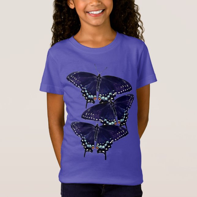 Tee Shirt Lila/Black Swallowtails (Framsida)