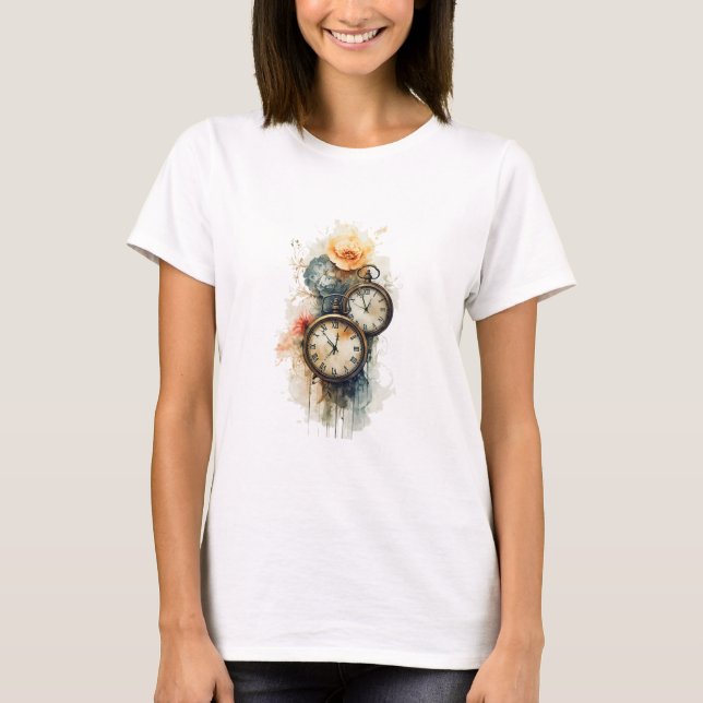 tee shirt montres vintage avec fleurs (Framsida)