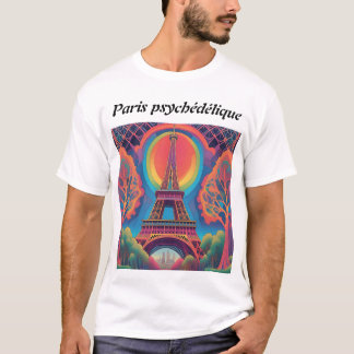 Tee-shirt Paris psychédélique T Shirt