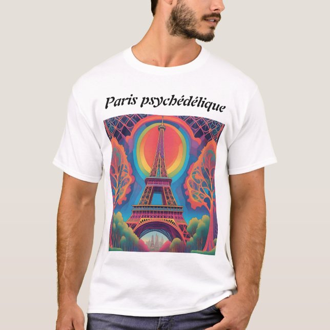 Tee-shirt Paris psychédélique T Shirt (Framsida)