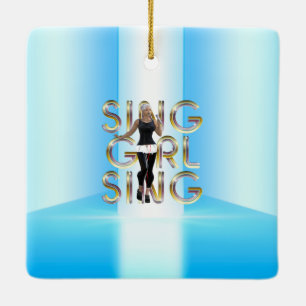 TEE Sjunga Girl Sjunga Julgransprydnad Keramik