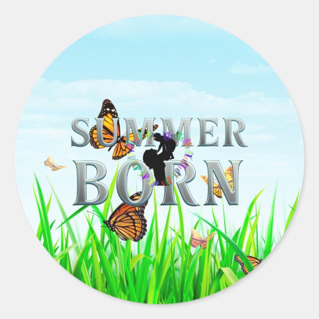 TEE Sommarbarn Runt Klistermärke (Framsida)