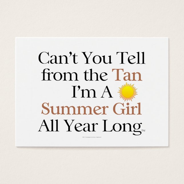 TEE Summer Girl Tan Visitkort (Framsidan)