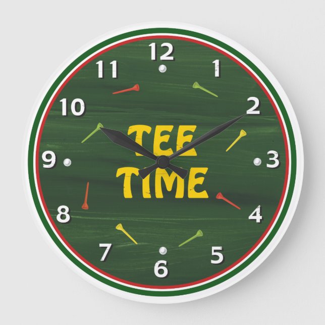 Tee Time Golf Clock Stor Klocka (Framsida)