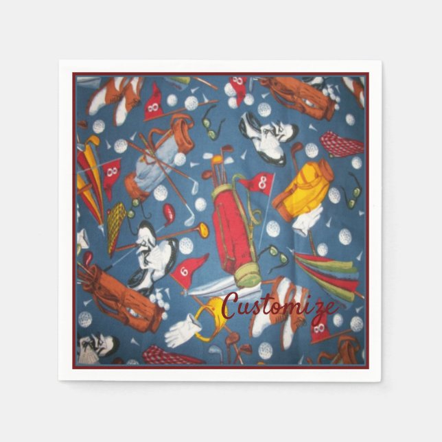 Tee Time Golf Mönster 2 Napkins Pappersservett (Framsidan)