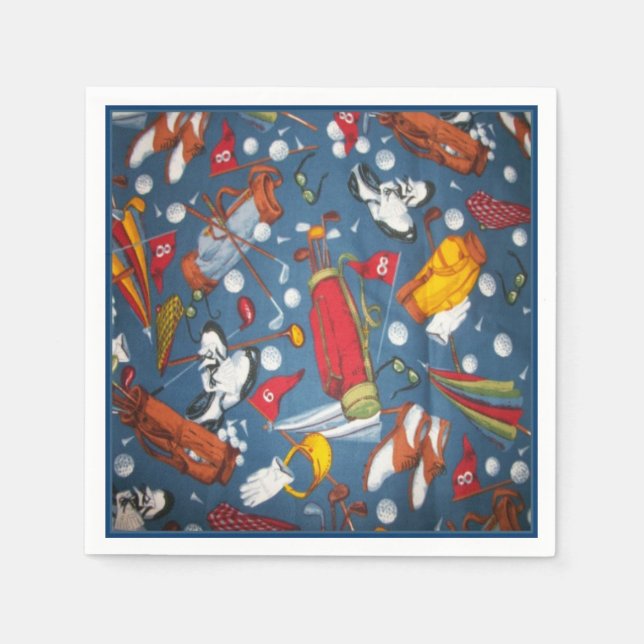 Tee Time Golf Mönster Napkins Pappersservett (Framsidan)