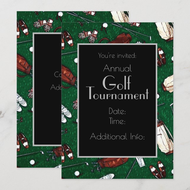 Tee Time Golf Tournament-inbjudan Inbjudningar (Fram/baksida)