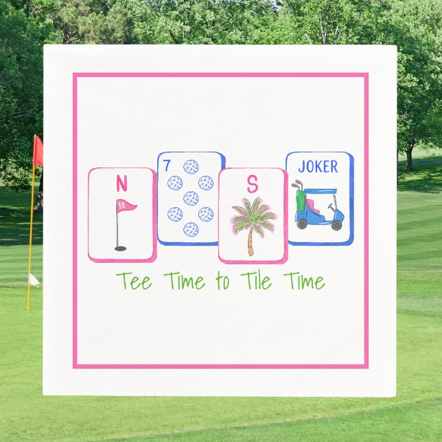 Tee Time till Tile Time / Golf Mahjong-fest Pappersservett (Skapare uppladdad)