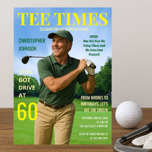 Tee Times 60:e födelsedagspressen Inbjudningar