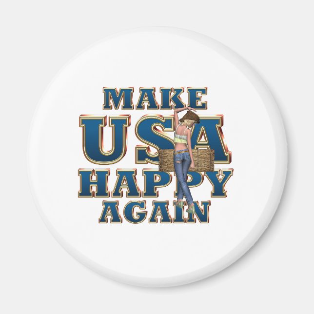 TEE USA Lycklig Magnet (Framsidan)