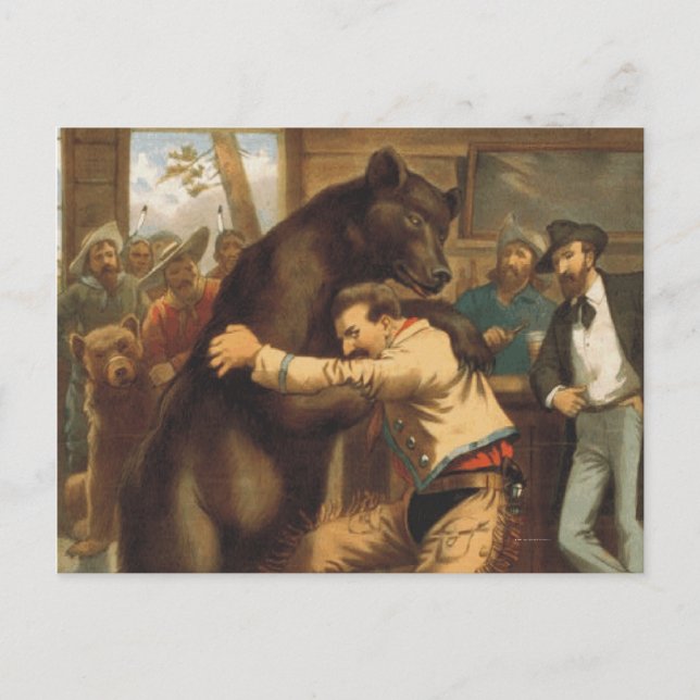 TEE Vilda western Wrestling Vykort (Framsida)