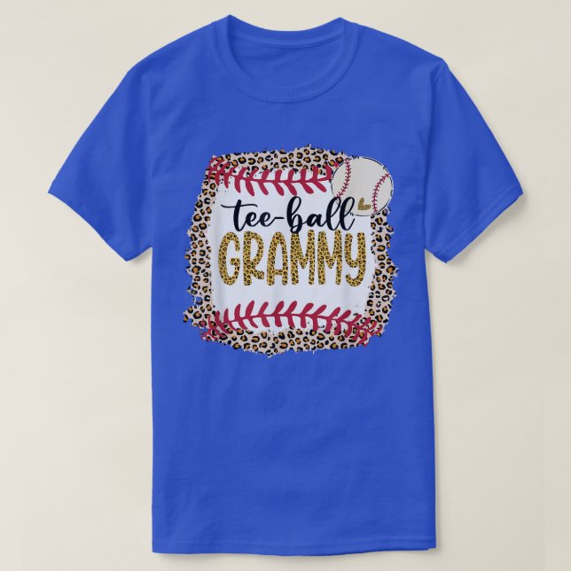 Teeball Grammy, leopard Teeball Grammy for Softbal T Shirt (Design framsida)