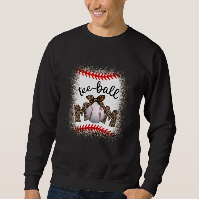 Teeball Mamma Leopard 4 boll Mamma Mors dag Lång Ärmad Tröja (Framsida)