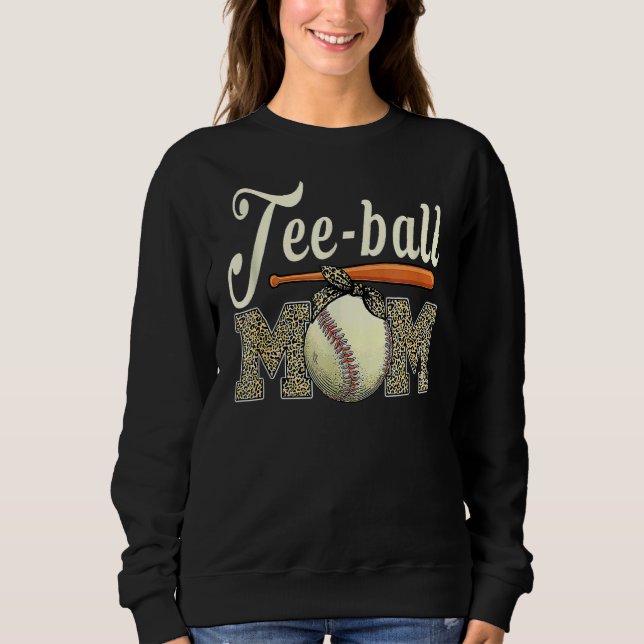 Teeball Mamma Leopard 7 i boll Mamma Mors dag 7 T Shirt (Framsida)