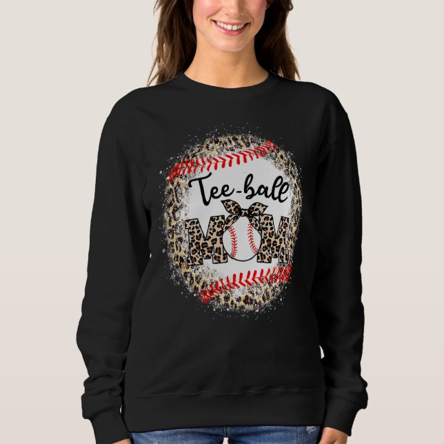 Teeball Mamma Leopard Boll Mamma Mors dag Wonmen T Shirt (Framsida)
