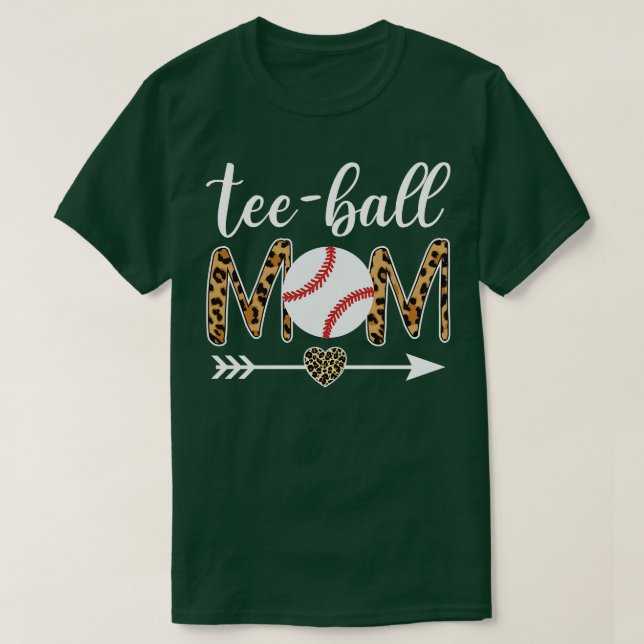 Teeball Mamma Leopard Funny Teeball Mamma Mors dag T Shirt (Design framsida)