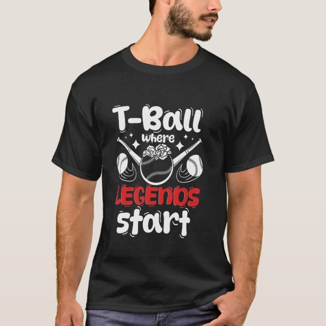 Teeball Mamma Mormor Catcher Ytterfält T-Ball T Shirt (Framsida)