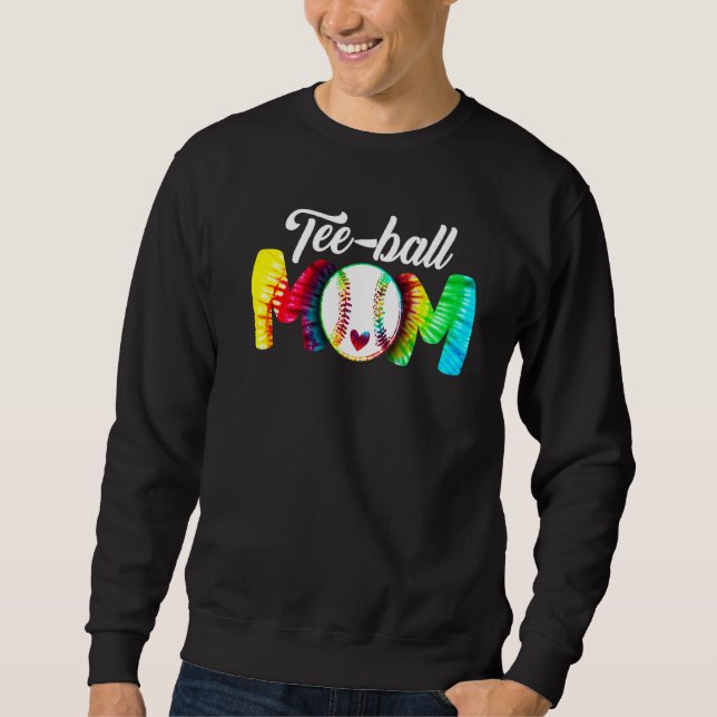 Teeball Mamma Tie Dye mamma Mors dag Fantastisk Lång Ärmad Tröja (Framsida)