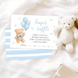 Teedy Bear Ballong Baby Shower Blöja Lotteri Kort