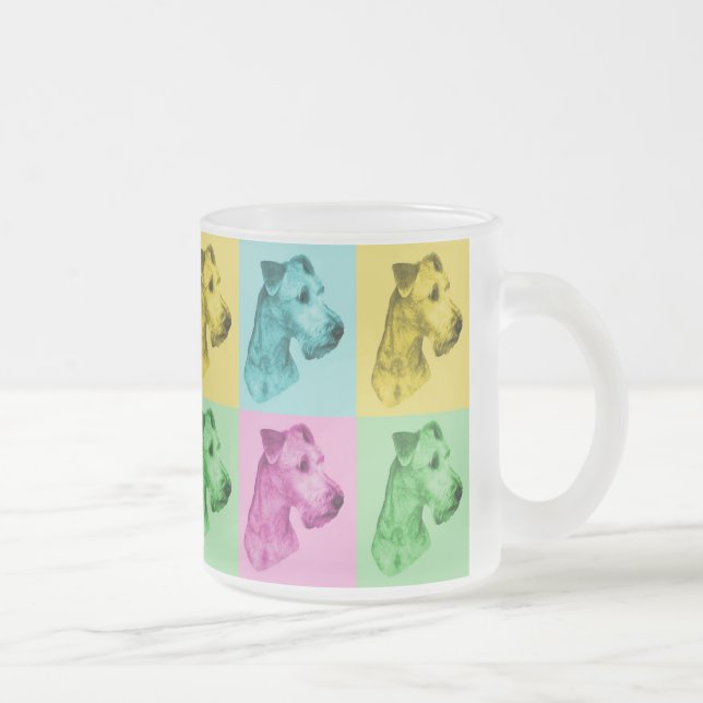 Teeglas Irish Terrier "pop-art" Frostad Glasmugg (Höger)