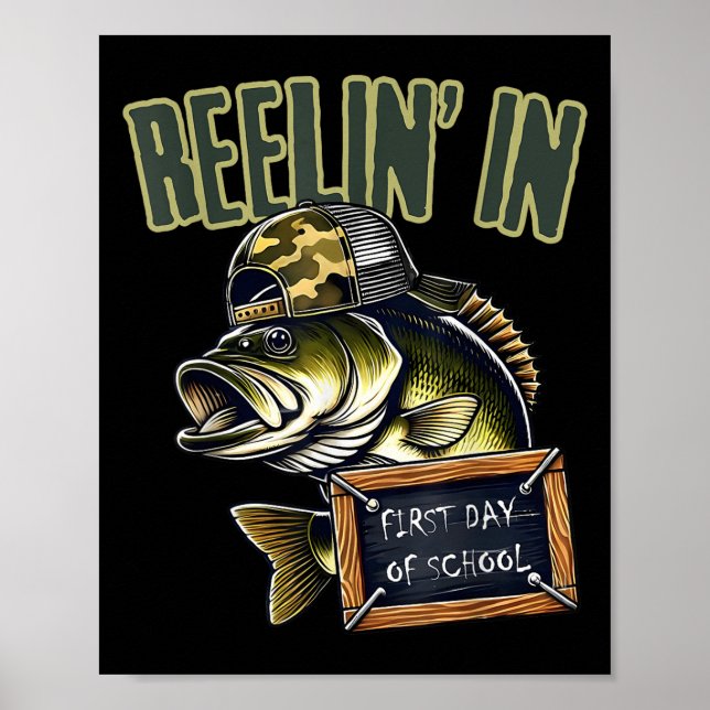 Teen Boys Fishing Reeling In First Day Of School B Poster (Framsidan)