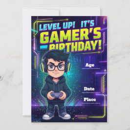 Teen Gamer Birthday Invitation – Video Game Party  Inbjudningar