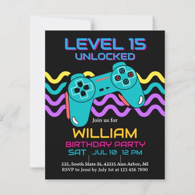 Teen Gaming Gamer Boy Video Game Player Birthday (Framsida)