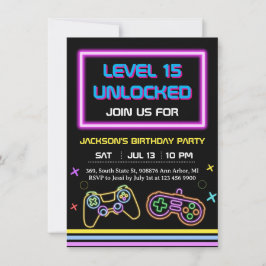 Teen Gaming Gamer Boy Video Game Player Inbjudningar