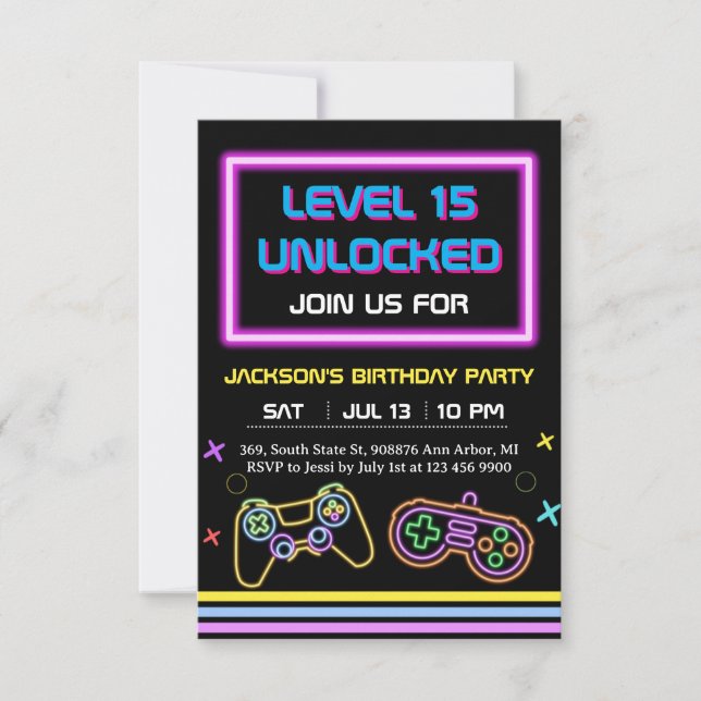 Teen Gaming Gamer Boy Video Game Player OSA Kort (Framsida)