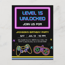 Teen Gaming Gamer Boy Video Game Player Vykort