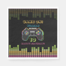 Teen Gaming Gamer Video Game Player Retro Birthday Pappersservett