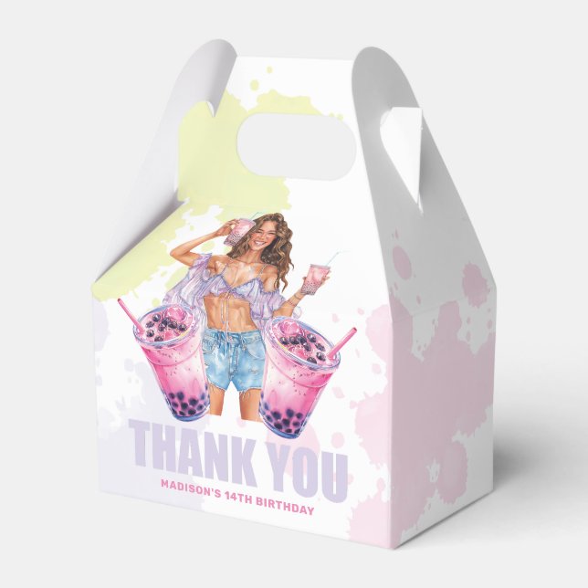 Teenage Boba Tea Anpassningsbar Presentaskar (Framsidan Sidan)