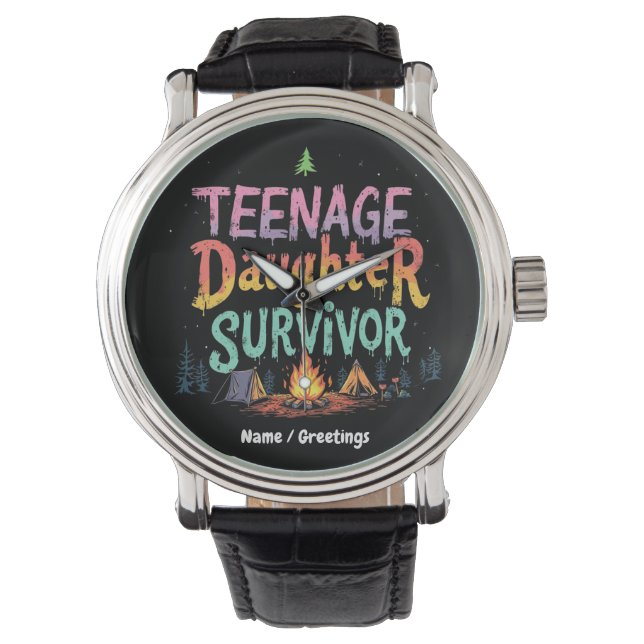 Teenage DaughSurvivor Funny Parentings-citat Armbandsur (Framsida)