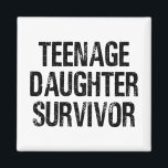 Teenage DaughSurvivor Funny Vintage Magnet<br><div class="desc">Coola är en för manar och kvinnlig perfekt för alla som vill berätta för andra. Vintage Teenage Doktor Survivor Tee, en fin T-design som innehåller text och lite illustration inslag. Denna design kan vara en underbar presentidé för vem som helst när som helst. Bästa sättet att berätta för dem Teenage...</div>