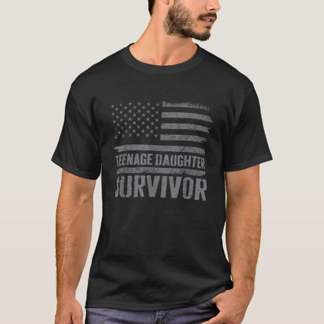 Teenage Dotter Survivor Funny Popular Parish T Shirt (Framsida)