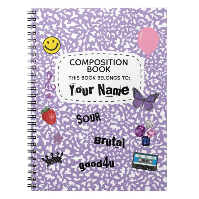 Teenage Dream Composition Spiral Notebook (purple) Anteckningsbok (Framsidan)