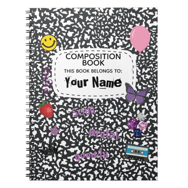 Teenage Dream Composition Spiral Notebook (svart) Anteckningsbok (Framsidan)