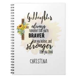 Teenage GODDAUGHTER Motivering Quote Sunwers Anteckningsbok
