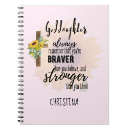 Teenage GODDAUGHTER Motivering Quote Sunwers Anteckningsbok