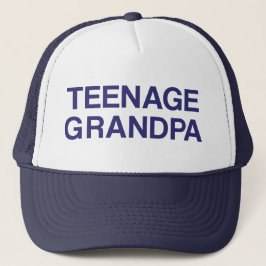 TEENAGE GRANDPA roligt slogan truckerkeps i blått
