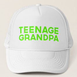 TEENAGE GRANDPA-roligtens slogan truckerkeps i grö