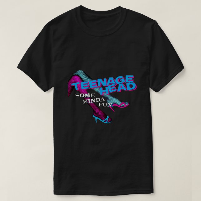 Teenage Head (Blue, Rosa) Lite Kinda-Roligt T Shirt (Design framsida)
