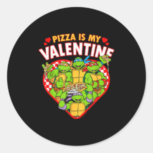 Teenage Mutant Ninja Turtles Pizza är min valentin Runt Klistermärke