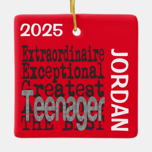 Teenager Extraordinaire CUSTOM Ceramic Ornament (Framsida)