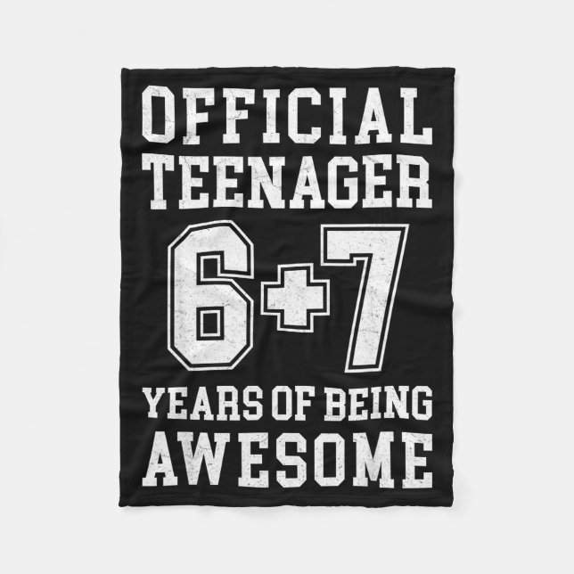 Teenager Funny 6 7 13th Birthday  Fleecefilt (Framsidan)