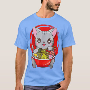 Teenager Ramen Cat Anime Kawaii Neko Japansk flick T Shirt